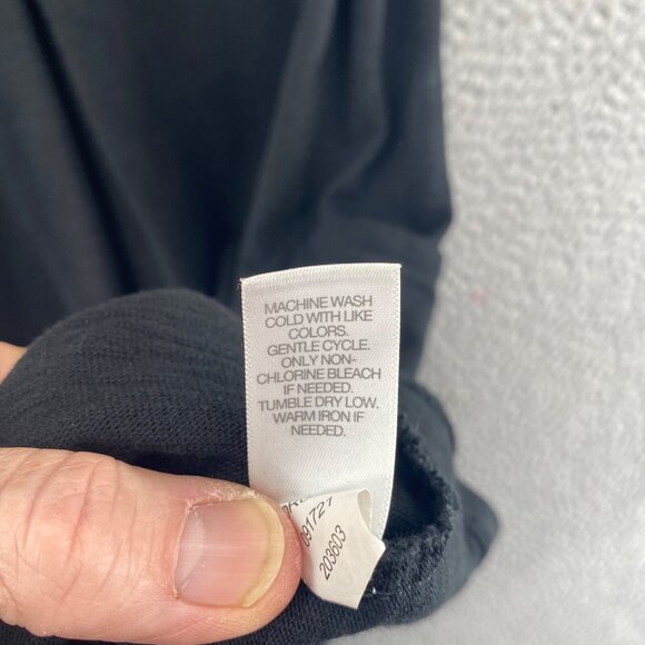 J Jill Dress Womens Large Black Modal Blend Swing Tee Shirt Pleated Pockets Knit - Picture 8 of 11